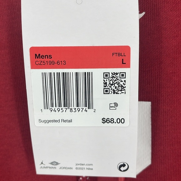 Air Jordan Oklahoma University Dri-Fit hoodie maroon kangaroo pocket men’s Large - Picture 14 of 14